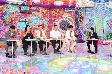 左から、バッテリィズ・エース、紅しょうが・熊元プロレス、品川庄司・品川、アンタッチャブル山崎、麒麟・川島、蛍原徹