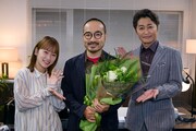 左から川栄李奈、かもめんたる・う大、安田顕