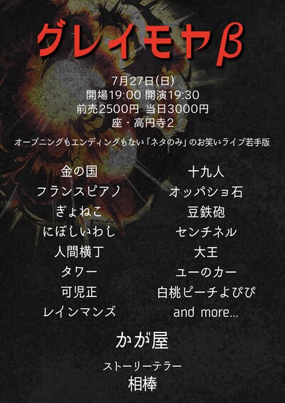 「グレイモヤβ」フライヤー