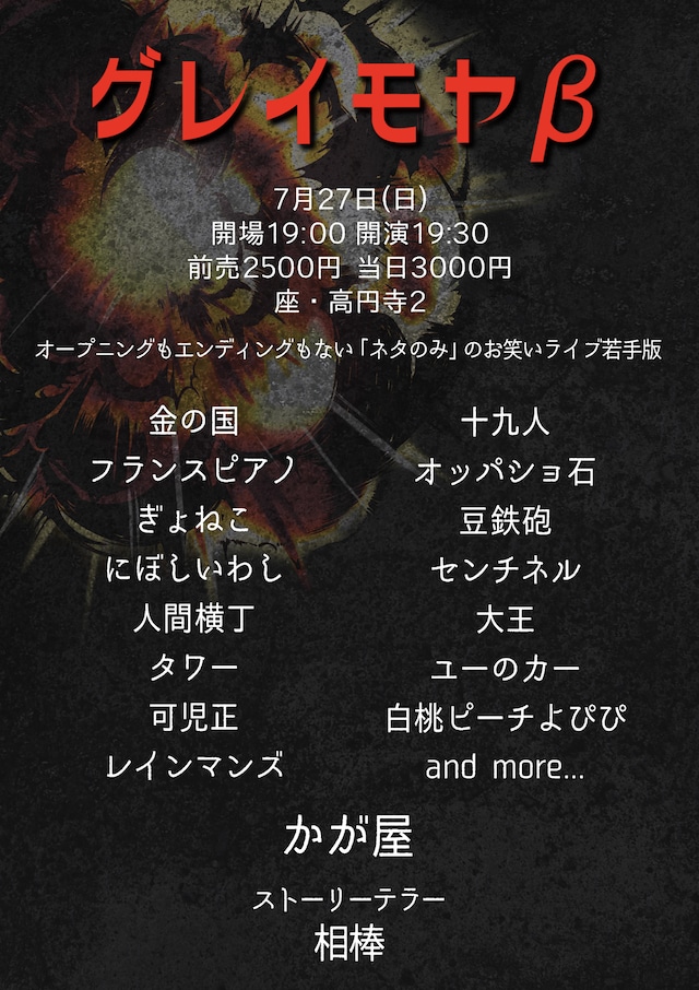 「グレイモヤβ」フライヤー