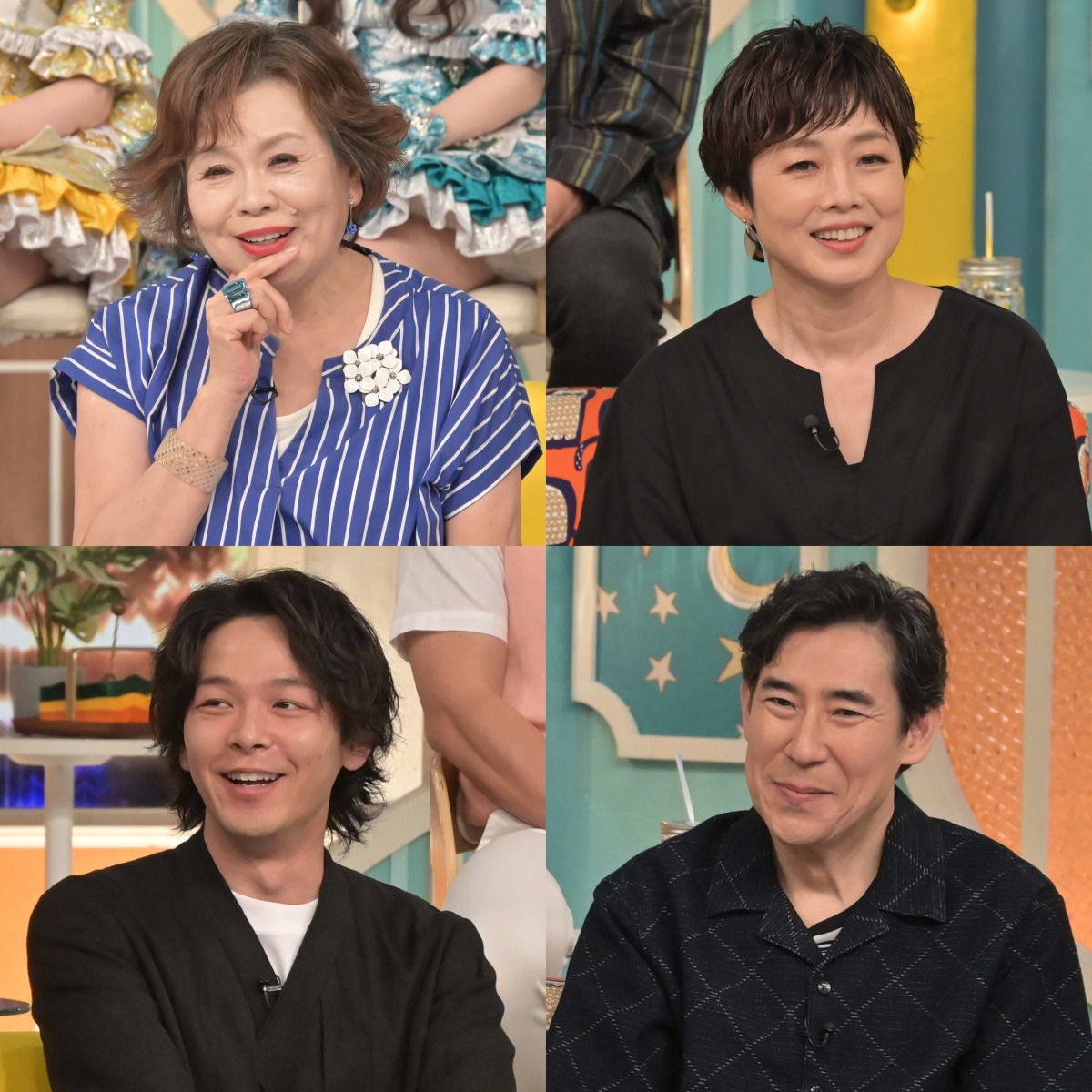 上段左から、上沼恵美子、有働由美子、下段左から、中村倫也、高嶋政伸