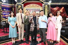 左から渡邉結衣アナウンサー、カベポスター永見、千賀健永、千鳥・大悟、FUJIWARA原西、阿佐ヶ谷姉妹・江里子、CRAZY COCO