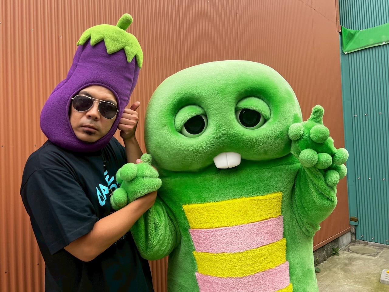 天竺鼠・川原、ガチャピンとロケ