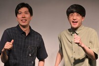 自己紹介替え歌を披露する「こんにちパンクール」。左からアオリーカ、警備員