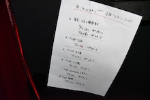 「バナナマン POPUP STORE」東京会場にひっそりと貼ってあった手書きの赤えんぴつツアースケジュール