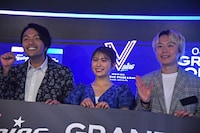 左から見取り図・盛山、渋谷凪咲、見取り図リリー