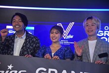 左から見取り図・盛山、渋谷凪咲、見取り図リリー