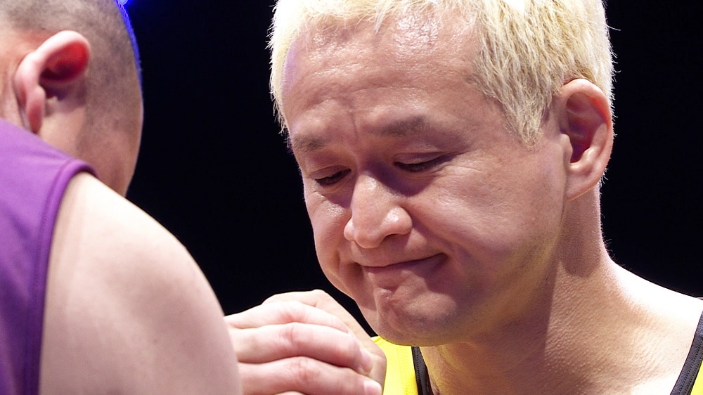 青木マッチョ、大鶴肥満、ガリットチュウ福島、トム・ブラウンみちおら腕相撲対決