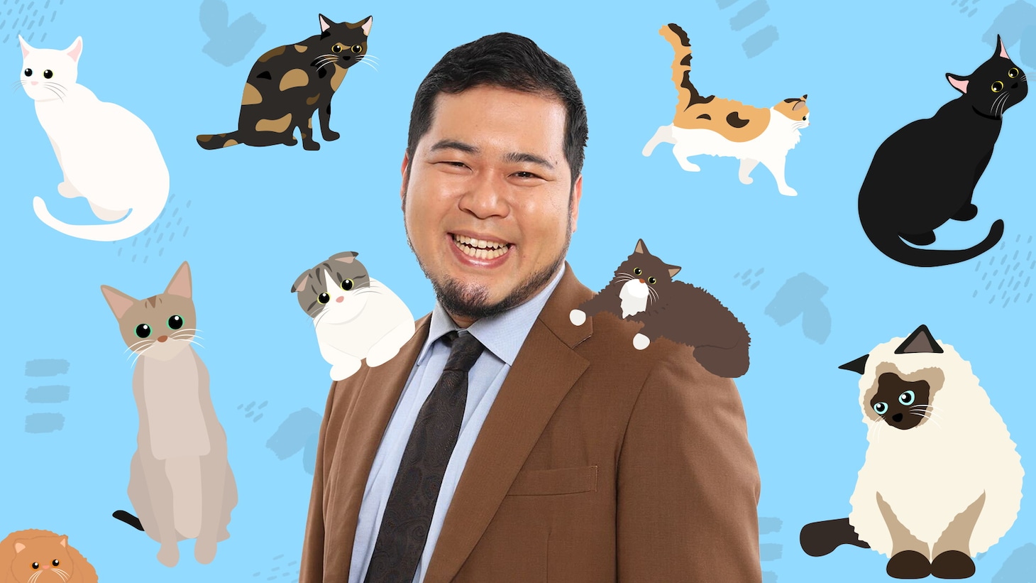 猫に囲まれて生配信する令和ロマン・松井ケムリ