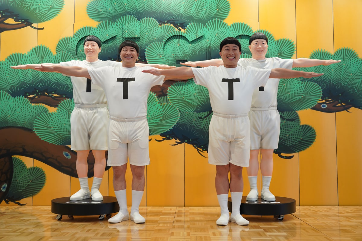TT兄弟の等身大フィギュアと本物のTT兄弟