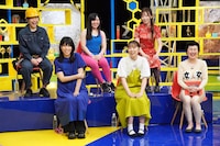 前列左から紺野ぶるま、河邑ミク、あぁ～しらき。後列左からえぐろ、マッスルオペラちゃん、いぜん。