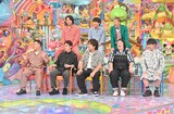 前列左から、シモリュウ、ダブルヒガシ大東、紅しょうが・熊元プロレス、からし蓮根・青空、後列左から、フースーヤ、どんぐりたけし
