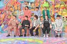 前列左から、シモリュウ、ダブルヒガシ大東、紅しょうが・熊元プロレス、からし蓮根・青空、後列左から、フースーヤ、どんぐりたけし