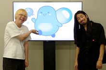 真空ジェシカと、新江ノ島水族館公式キャラクター・あわたん　©2021 ENOSHIMA AQUARIUM