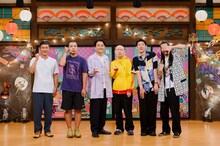 左から笑い飯・哲夫、天竺鼠・川原、千鳥ノブ、ランジャタイ国崎、ロングコートダディ堂前、真空ジェシカ川北 ©NHK