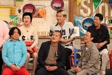 前列左から、永野、カミナリ、後列左から、あぁ～しらき、お見送り芸人しんいち、ウエストランド井口