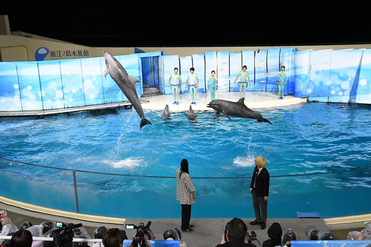 イルカに水をかけられる真空ジェシカ