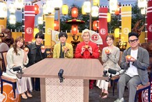 「バカリズム＆カズレーザーのニッポン！ひそかに合戦」に出演する（左から）藤本美貴、猪俣周杜、バカリズム、メイプル超合金カズレーザー、白石麻衣、宮川大輔