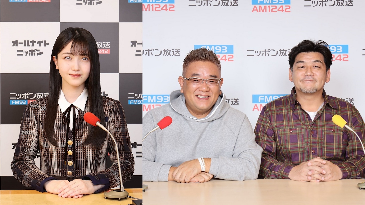 左から久保史緒里、サンドウィッチマン