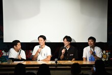 ウエストランドと、ゲストの青色1号カミムラ（左から2人目）、ストレッチーズ高木（左から3人目）