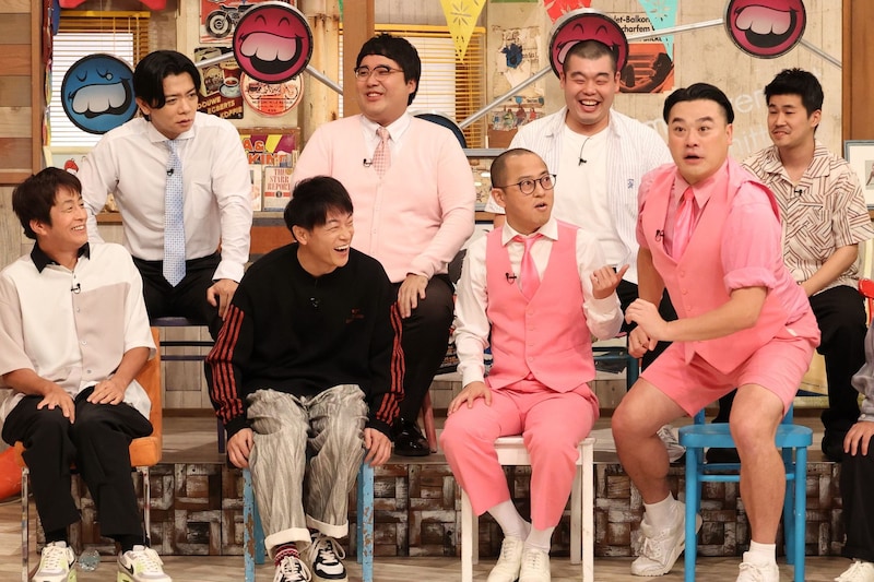 前列左から、ネプチューン堀内、陣内智則、ちゃんぴおんず、後列左から、マヂカルラブリー、金の国おにぎり、豆鉄砲・東