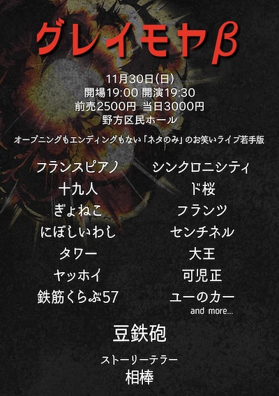 「グレイモヤβ」フライヤー