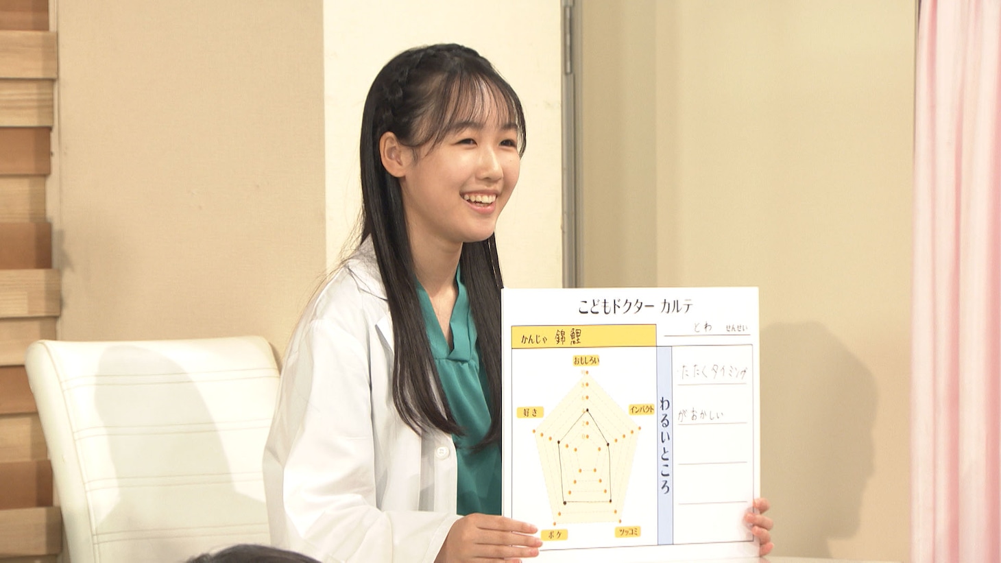 錦鯉にアドバイスするこどもドクター