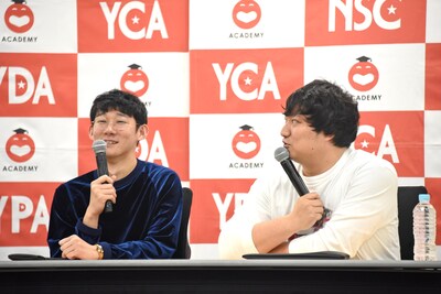 特別授業を展開するロングコートダディ