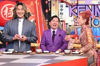 左から棚橋弘至、爆笑問題・田中、久本雅美