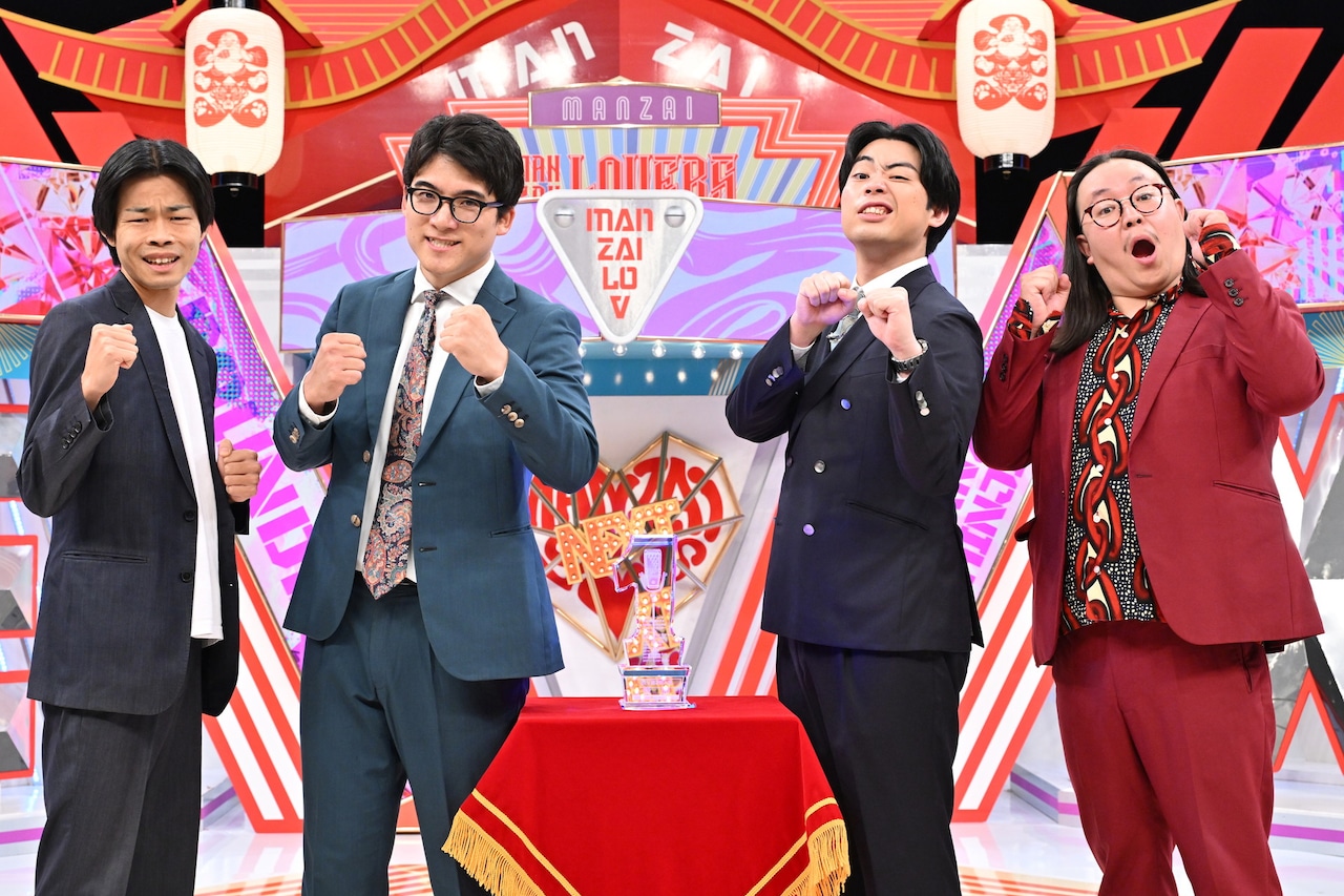 「第15回ytv漫才新人賞 ROUND2」を通過した（左から）ぎょうぶ、マーメイド