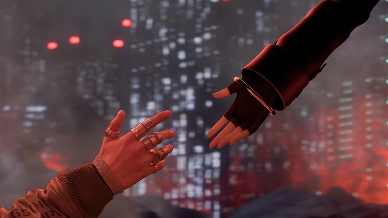 Mori Calliopeと中島健人がタッグを組んだ「Gold Unbalance feat. 中島健人」MVより、先行解禁カット。手を伸ばし、お互いの手を取ろうとしている