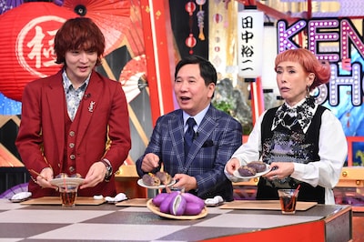 左から、ぱーてぃーちゃん・すがちゃん最高No.1、爆笑問題・田中、久本雅美