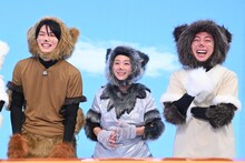 左から、那須雄登、高橋成美、河合郁人