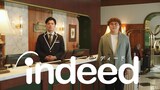 マユリカが出演するIndeed新CM「ホテル」編のワンシーン