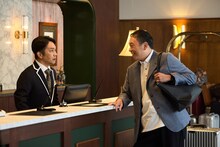 Indeed新CMの撮影に臨む中川家