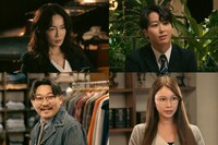 木曜劇場「プロフェッショナル 保険調査員・天音蓮」に出演する（上段左から）長谷川京子、片岡久道、（下段左から）オズワルド伊藤、結城モエ