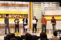 左から千原ジュニア、笑い飯・西田、ミルクボーイ駒場、紅しょうが・熊元プロレス、しずる池田、野性爆弾くっきー！