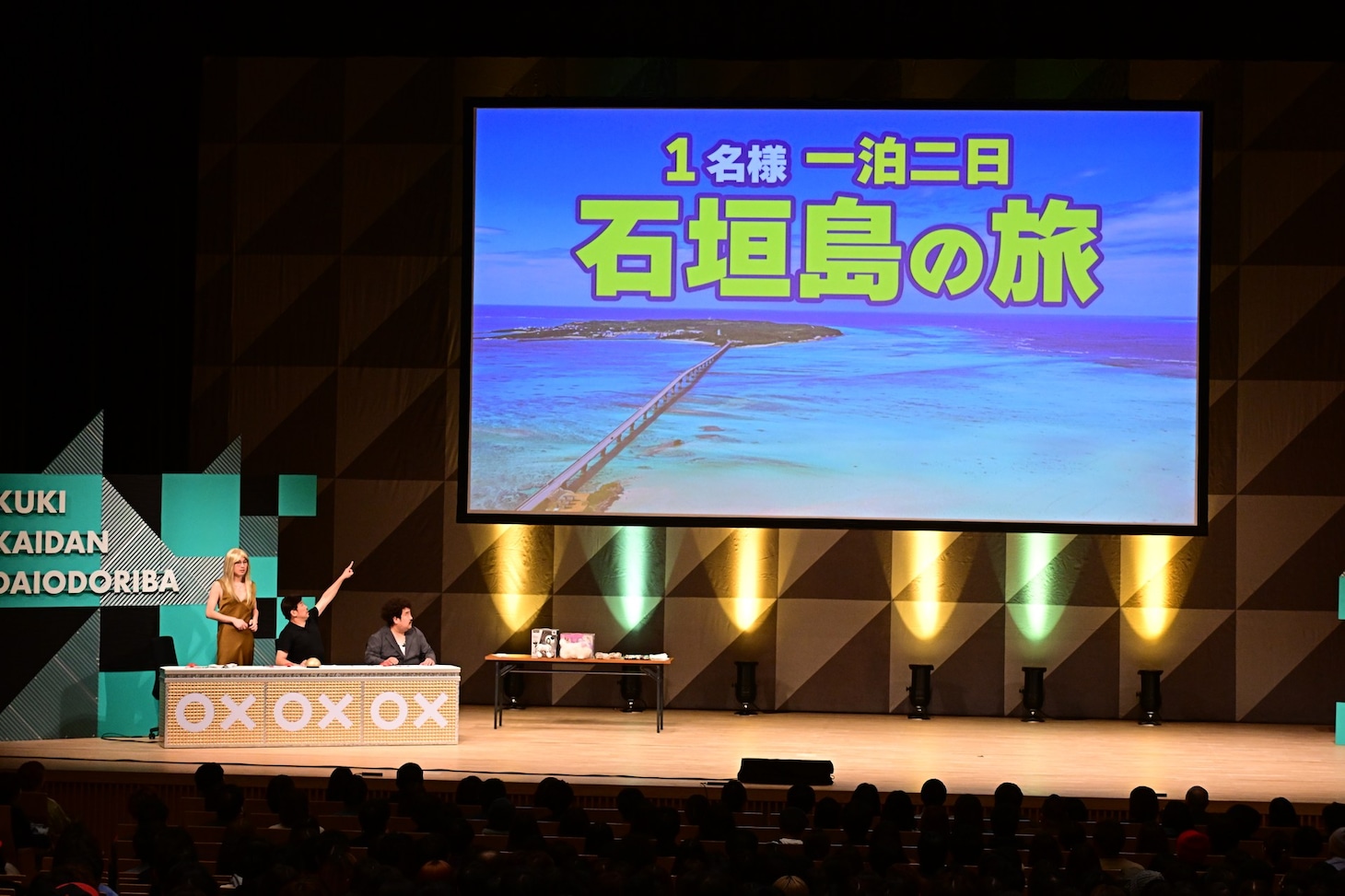 こどおじゴットタレントの商品、石垣島の旅を説明している場面