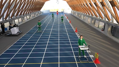 「100mクイズ走」の様子