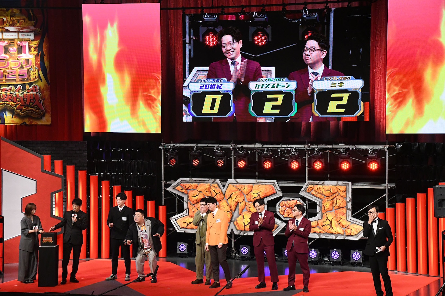 カナメストーンとミキの得票数が同数になった場面