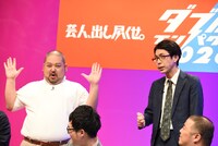 キラーフレーズを連発するスタミナパン麻婆（左）