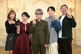 「THE 的中王 2026」に出演する（左から）中川安奈、Rちゃん、田村淳、レインボー