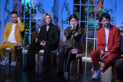 左から山内健司、ユウタ、朝日奈央、濱家隆一。©テレビ朝日