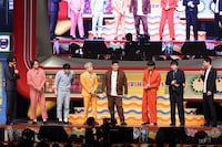 トークコーナーに参加したフースーヤ、豪快キャプテン、バッテリィズ