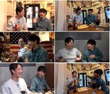 酒と肉を味わう竹財輝之助とパンサー向井