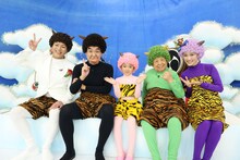 左から、狩野英孝、ダチョウ倶楽部・肥後、永尾柚乃、高木ブー、高城れに