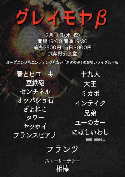 「グレイモヤβ」フライヤー