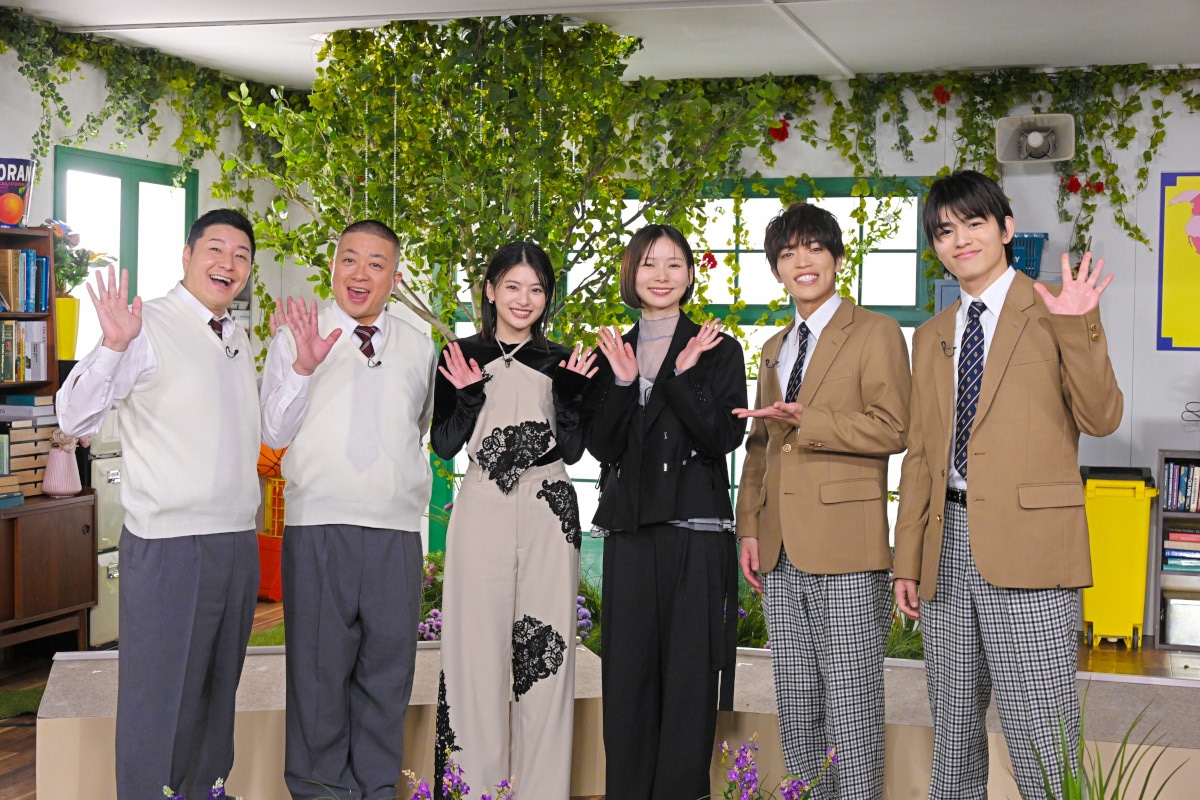 左から、チョコレートプラネット、出口夏希、朝日奈央、原嘉孝、篠塚大輝