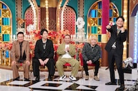 左から、かまいたち、千鳥・大悟、手越祐也、千鳥ノブ