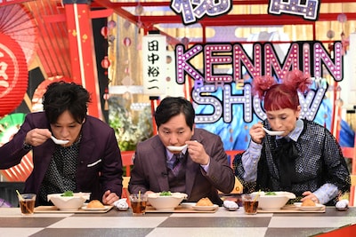 左から、ぺこぱ松陰寺、爆笑問題・田中、久本雅美